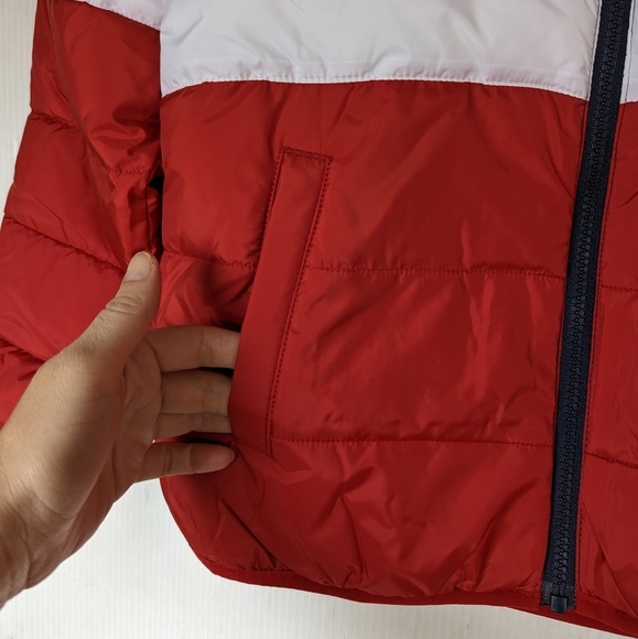 LEVI'S red white and blue colorblock puffer coat youth 10/12 - Picture 3 of 10